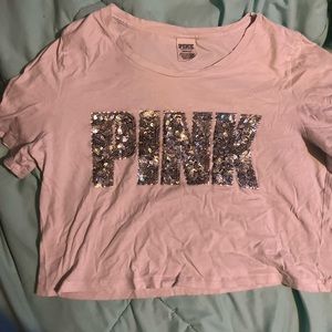 White pink Victoria’s Secret crop top
